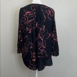 NYDJ Pleat Back Blouse Navy/Pink Size Small Photo 2