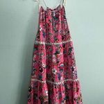 Vera Bradley  Floral Pink Sundress Beach Cover Up Tie Tassel Straps SZ S Photo 0