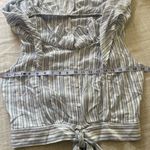 Free People Off-the-Shoulder Striped Ruffle Tie-Front Top | Size M | NWT $88 Photo 8