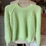 Wild Fable Lime Green Sweater Crewneck Acrylic  Womens Small Lime Green Cropped Photo 0