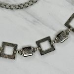 Square Geometric Chain Link Belt Silver Tone One Size (OS) ✨ Photo 5