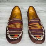 Bettsy brown woven flat moccasin style shoes size 38 / 8.5 fall flats shoes Photo 2