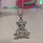 Silver Chain Necklace with Bear Pendant Photo 6