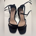 Cynthia Rowley  Ankle Wrap Block Heel Shoes Sandals Black Size 8 New Photo 1