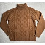 Cupshe : Teddy Brown Cable Knit Turtleneck Sweater Photo 0