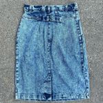 Candie's Vintage 80s Acid Wash High Waist Pleated Pencil Skirt 7/8 Photo 1
