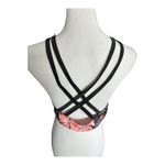 NWT Womens Yonique Black Floral Print Strappy Bikini Swim Top Photo 3