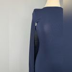 ZARA New Navy Blue Elegant Round Neck Knit Cape Dress Slit Long Sleeves Size S Photo 7