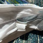 Calvin Klein Jeans Women's Blue Feather Print Top SZ Petite S Crew Relaxed Fit White Photo 12