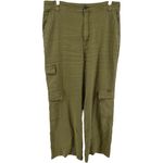 Sundance Willow Timeless Cargo Pants Linen Wide Leg Cedar High Rise Green 14 Photo 1
