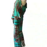 Flirty Pink floral print open back Green jumpsuit Size M Size M Photo 4