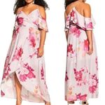 City Chic New!  Sakura love maxi floral dress lilac/pink/magenta, plus size 22‎ Photo 3