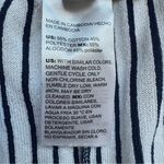 Chico's Chico’s Wide Leg Cropped Sweater Pants Sz 2 L 12 Navy Blue Striped Knit Capsule Photo 7