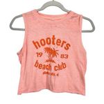 Hooters Women’s Sz M Palm Tree Orange Pink Crop Top Sleeveless Beach Club 1983 Photo 0