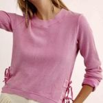 Free People One Women's Pink Long Sleeve Thermal Size Medium Waffle Tie Sides Photo 0