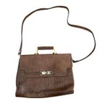 Banana Republic Vintage  Women Brown Leather Embossed Satchel Bag crocodile Photo 0