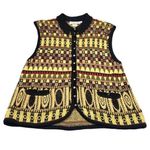 French Rags Womens Vest Multicolor Geometric Sweater Size 2 Gold Photo 8