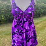 Roaman’s Roaman's Purple Floral One Piece Plus Size Swimsuit Photo 3