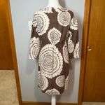 Boden‎ Brown linen Floral Print 3/4 Sleeve Tunic Dress boho US 6 Photo 3