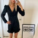 ZARA  Jacquard Dot Puff Shoulder Blazer Mini Dress Black Size Small Photo 5