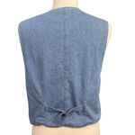 Vintage STONEBROOK Blue White Embroidered Denim Vest M Size M Photo 4