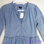 J.Crew NEW  Chambray ruffle mini denim jean‎ dress, size 0 Photo 4