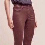 Anthropologie Pilcro and the Letterpress Waxes Lace Up Ankle Pants Burgundy Photo 0