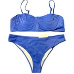 And The Why Women’s Ribbed Underwire Plunge Bikini Swimsuit  Photo 1