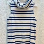 Anthropologie Maeve by  Sleeveless Top Women’s Blue Stripe Nautical Cowl Neck, Lg Photo 0