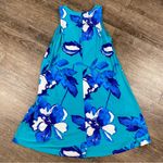 Lauren Ralph Lauren Dress Women Size 6 Blue Floral Mini Lined Keyhole Top Back Photo 5