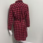 Lands' End  Womens Red Checkerboard Flannel Cotton Sleep Shirt Dress SMALL Photo 6