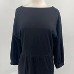 Halston Heritage Vintage Halston Wool Midi Sheath Dress Boat Neck 3/4 Sleeve Black Womens 12 Photo 2