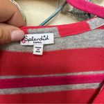 Splendid  shimmery silver & orange stripe oversized henley Sz S Photo 6