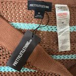 Pretty Little Thing  knit Striped Brown and Blue Maxi Skirt Photo 2