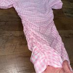 Reclaimed Vintage Pink Gingham Puffy Sleeve Ruched Side Dress Size 2 Photo 6