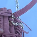 Maje  Mini Pink Suede Fringe Shoulder Bag Photo 10