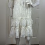 Free People White Semi Sheer Off the Cold Shoulder Ruffle Cover Up Dress M. D29 Photo 4