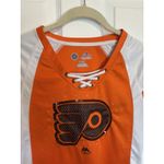 Majestic NHL  | Flyers Women’s Lace Up Rhinestone Short Sleeve Top Small Photo 2