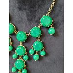Women Green Statement Bib Necklace With Gold Chain And Lobster Claw Lock Jewelry Photo 4