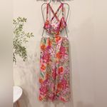 ASTR  Marise Wide Leg Jumpsuit  in Orange Purple Multi Size Small NWT Photo 2