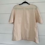 Flax Women’s Medium Cream 100% Linen Short Sleeve Top Photo 3