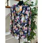 Love Riche Boutique Women Blue Floral Polyester Long Sleeve V-Neck Romper Size S Photo 6