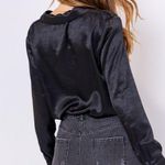 Le lis Black Satin Button Down Top Photo 4