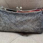 Kate Landry  Silver Sequin Clutch Purse Handbag Shoulder Elegant Photo 1