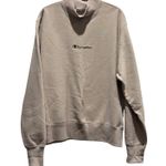Champion  Reverse Weave Mock Neck Sweatshirt Women's Medium Beige Pullover Fall Photo 0