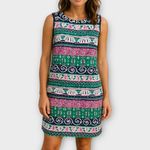 Talbots  Petites Patterned Fringe Trim Sheath Dress Women’s Size 6 Petite Photo 0