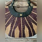 Tory Burch Runway Crescent Straw Large Weaved Bag Tote Purse Photo 3