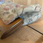 Vintage Floral Cloth Upholstery Wood Clasp Purse Clutch Bag Brown Photo 7