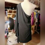 Fashionomics XL Fashion Independent one dolman sleeve open shoulder Black dress top zip closu Photo 2