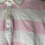 Ralph Lauren  Golf Pink White Stripe Collar Polo Shirt Size Small Made In USA Photo 2